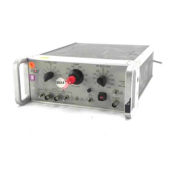 User Manuals: EG&G 113 Low-Noise Preamplifier