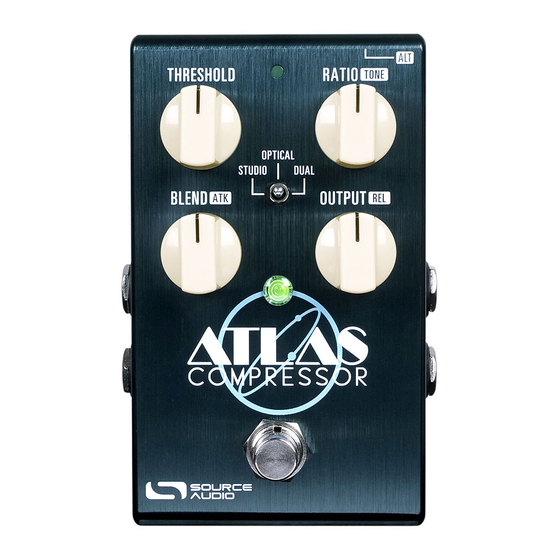 Source Audio ATLAS COMPRESSOR SA 252 Quick Start Manual