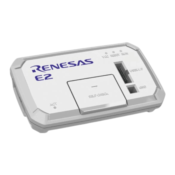 Renesas E2 Emulator User Manual