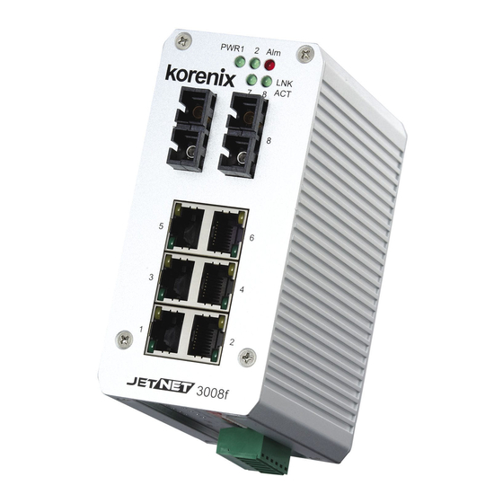 Korenix JetNet 3008f Ethernet Switch Manuals