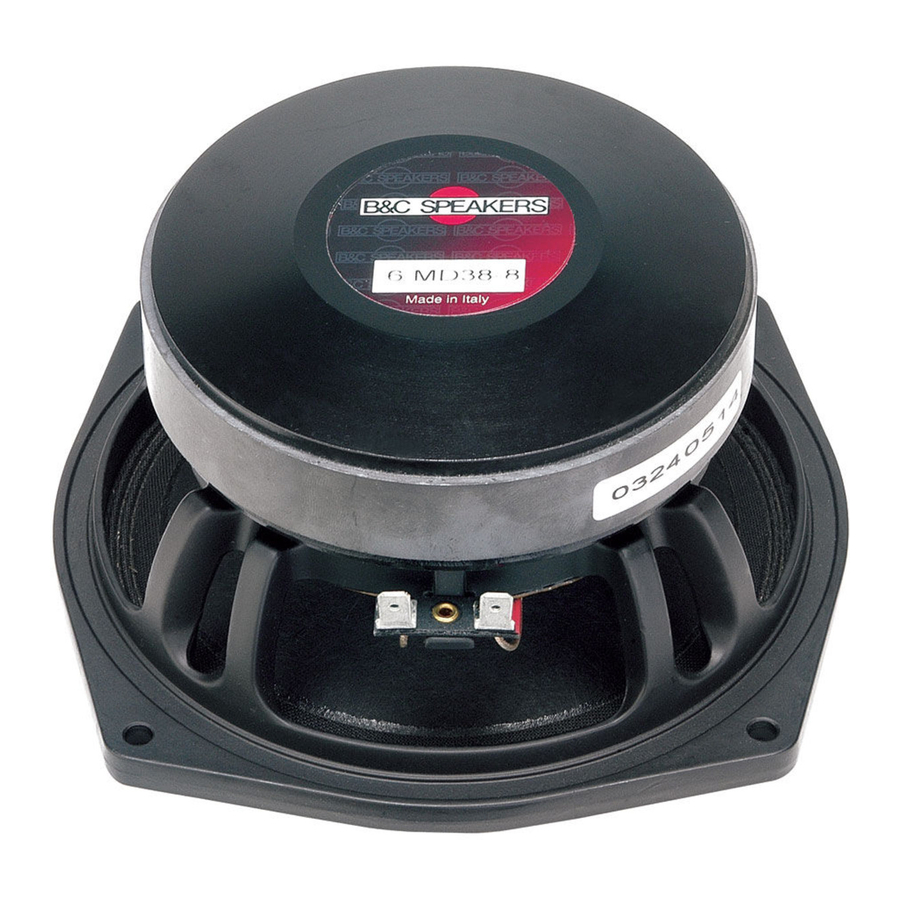 B&C Speakers Midrange 6MD38 Specification