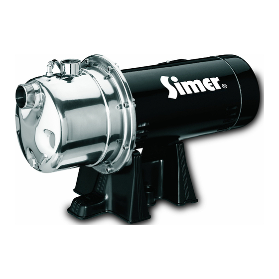 Simer 4807S Jet Pump Manuals