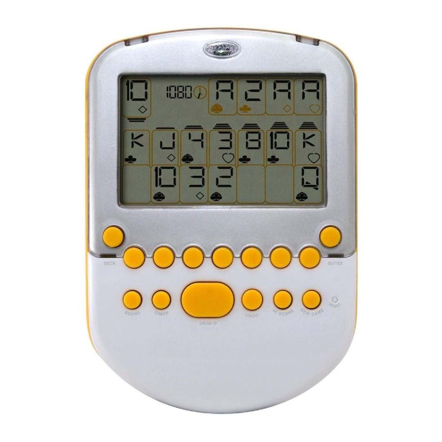Radica big screen solitaire, N0496 - Game Console Ages 8 and up Manual