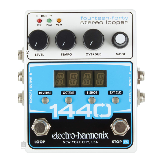 Electro-Harmonix 1440 Quick Start Manual