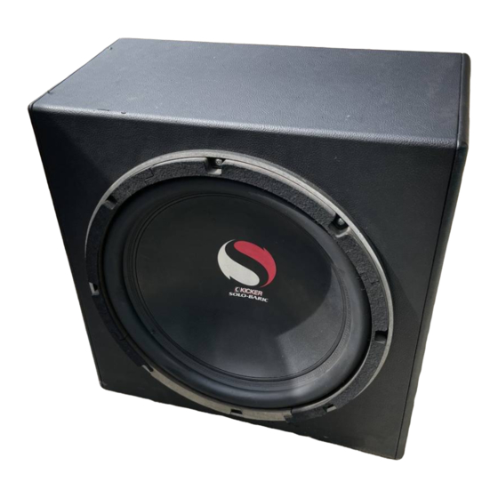 Kicker Solo-Baric D-Series Manual