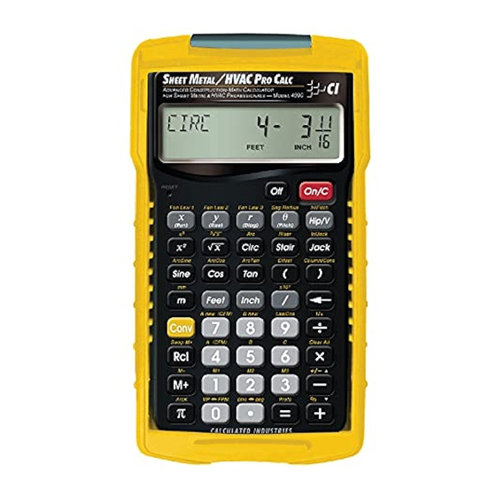 Calculated Industries 4090 Pocket Reference Manual