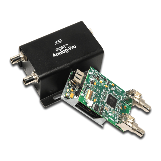 Pleora Technologies iPORT Analog-Pro IP Engine Manuals