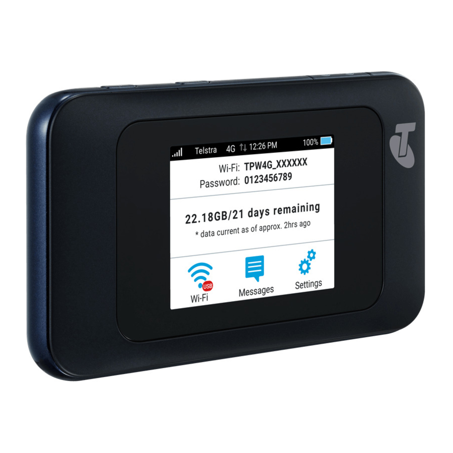 ZTE TELSTRA 4GX WI-FI HOTSPOT MF985T - Modem Manual