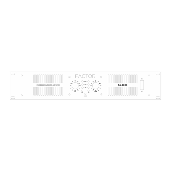 Factor Electronics PA-1000 User And Installation Manual