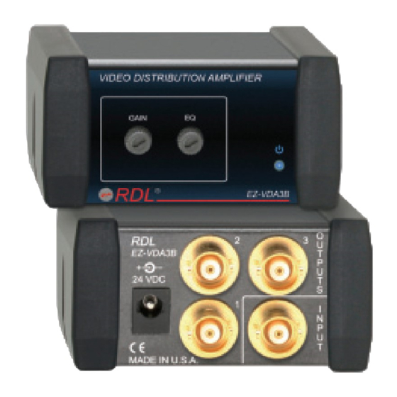 RDL EZ-VDA3B Installation And Operation Manual