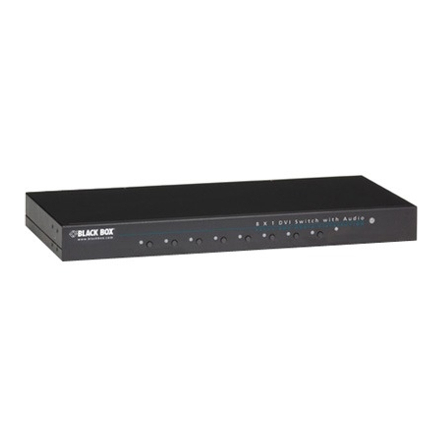 Black Box AVSW-DVI8X1 - 8x1 DVI And Audio Switch Manual