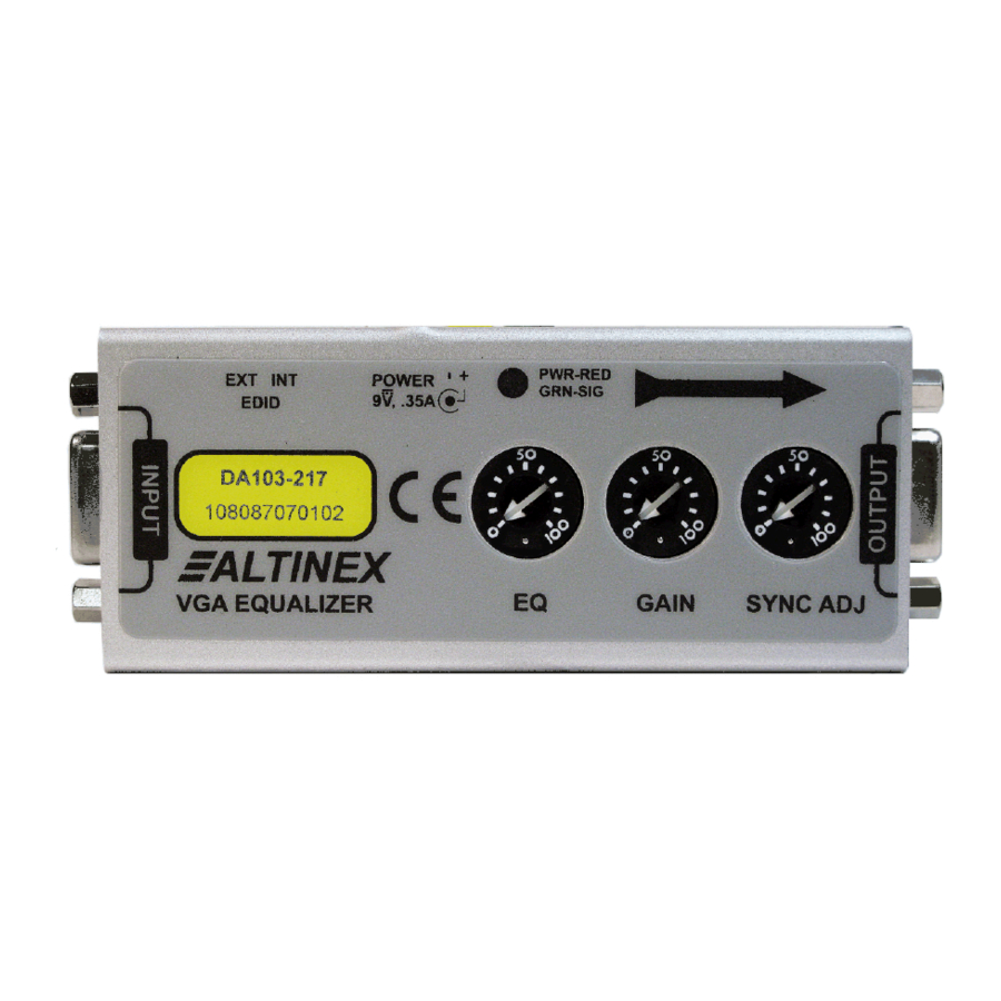 Altinex VGA Line Receiver DA103-217 Installation Requirements