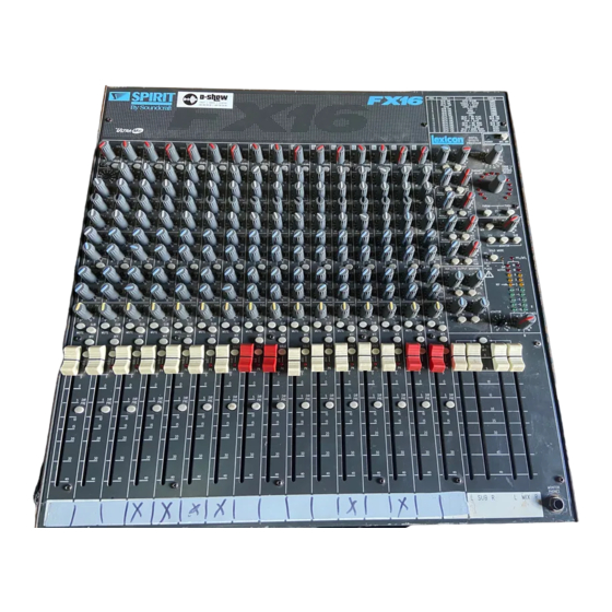 SoundCraft SPIRIT FX16 User Manual
