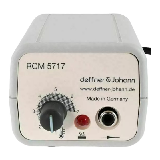 deffner & Johann RCM 5717 Operating Manual
