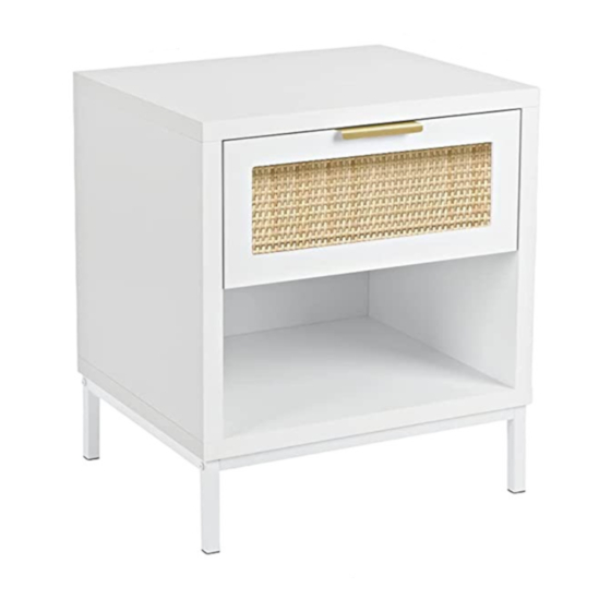 User Manuals: Anmytek H0052 White Rattan Nightstand
