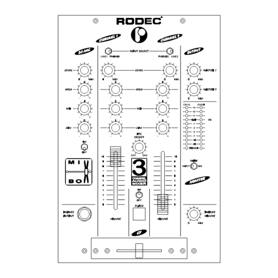 User Manuals: Rodec miXboX 2-Channel DJ Mixer