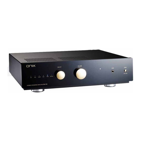 Onix RA-125 Integrated Amplifier Manuals