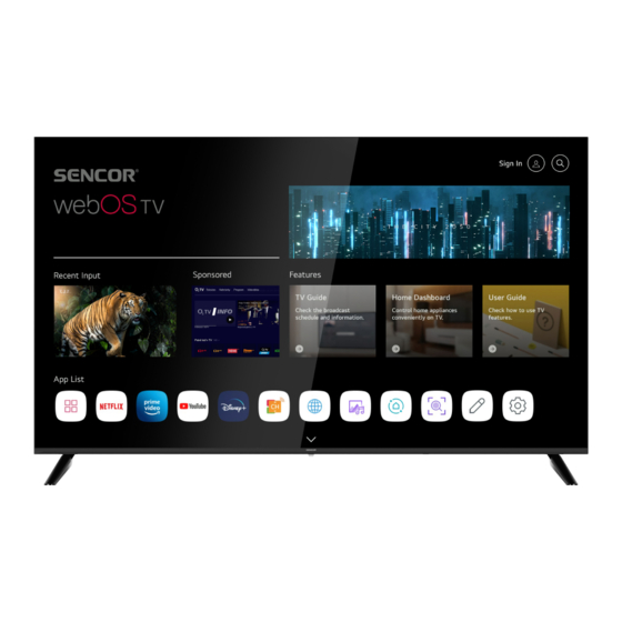 User Manuals: Sencor SLE 801TCSB Series UHD Television