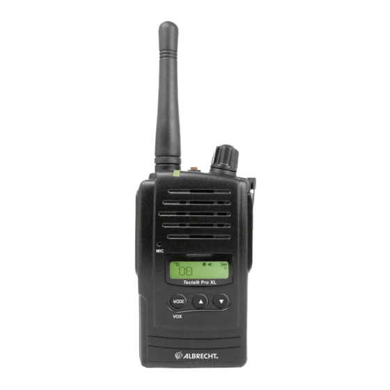 Albrecht Tectalk Pro XL Quick Start Manual