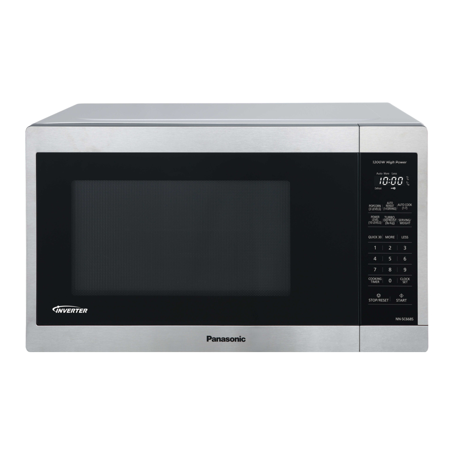 Panasonic NN-SC668S - Microwave Oven Manual
