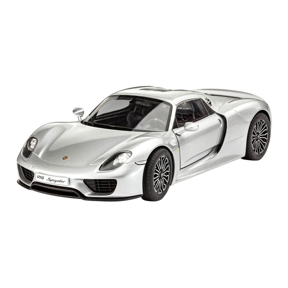 REVELL PORSCHE 918 SPYDER Assembly Instructions Manual
