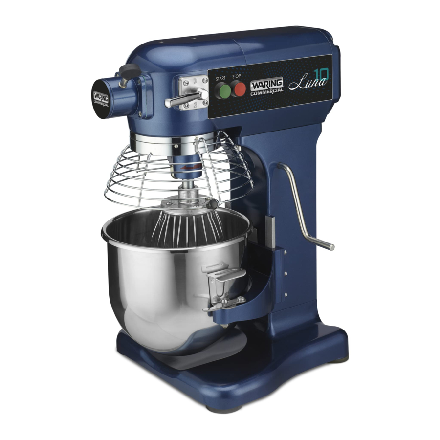 WARING COMMERRCIAL WSM10L / WSM20L - 10-Quart Planetary Mixer Manual