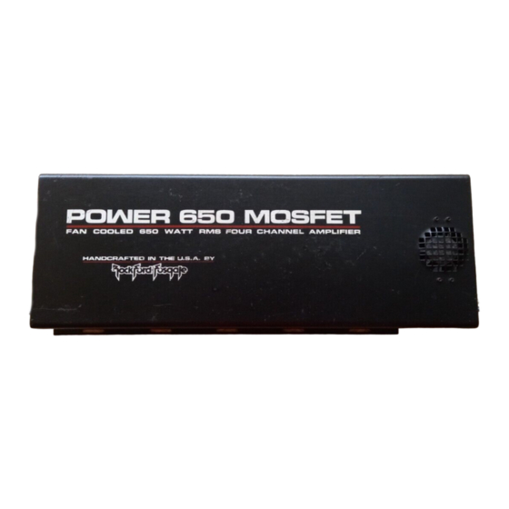 Rockford Fosgate POWER 650 MOSFET Owner's Manual
