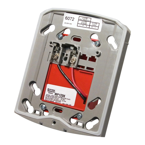 System Sensor SpectrAlert MP120K Installation And Maintenance Instructions