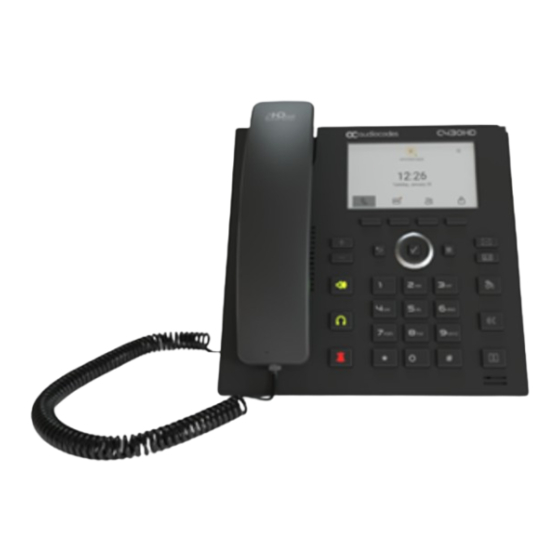 AudioCodes C430HD Quick Manual