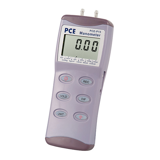 PCE Instruments PCE-P05 Instruction Manual