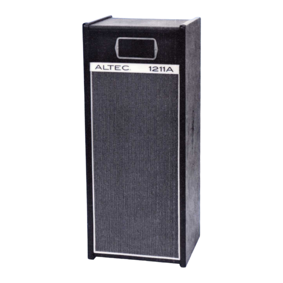 Altec 1211A SPEAKER SYSTEM Manual
