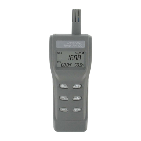 Dwyer Instruments AQH-20 Specifications-Installation And Operating Instructions