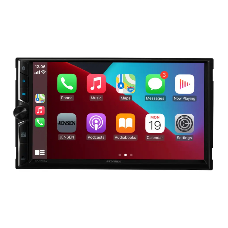 Jensen CAR723W - Media Receiver Manual