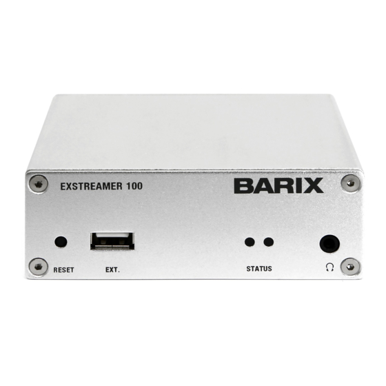 BARIX Extreamer 100 Quick Install Manual