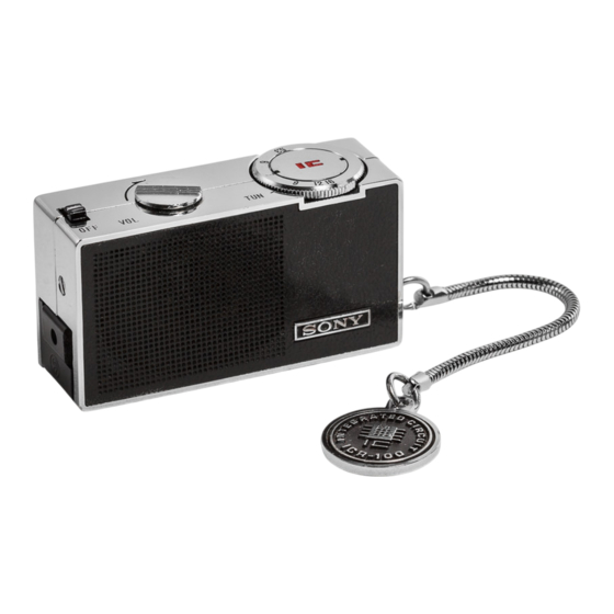 Sony ICR-100 Servicing Manual