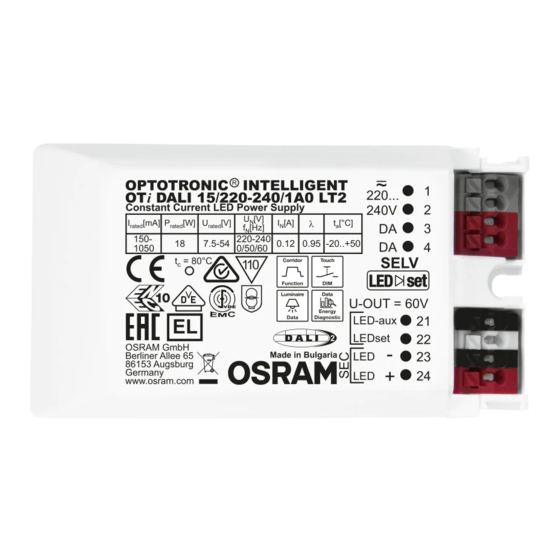 Osram OPTOTRONIC OT Wi 15/220-240/1A0 NFC CA LP Manual