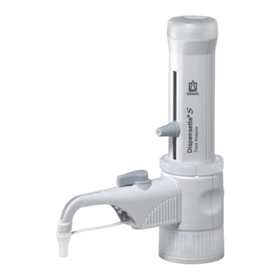 BRAND Dispensette S Trace Analysis Operating Manual
