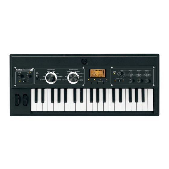 Korg MicroKORG XL Quick Start Manual