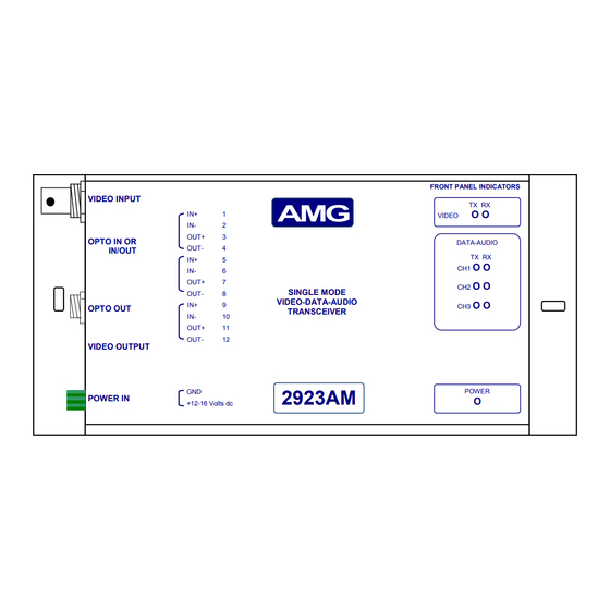 AMG AMG2923AM Instruction Sheet