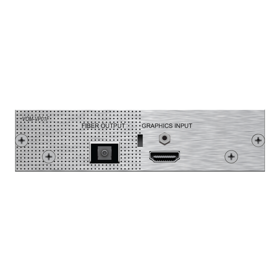 Savant VOM-VP01F Quick Reference Manual