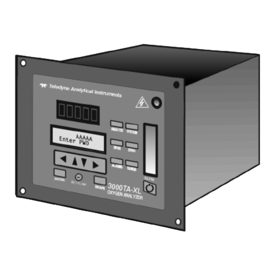 Teledyne Trace Oxygen Analyzer 3000TA-XL-EU Quick Start Manual