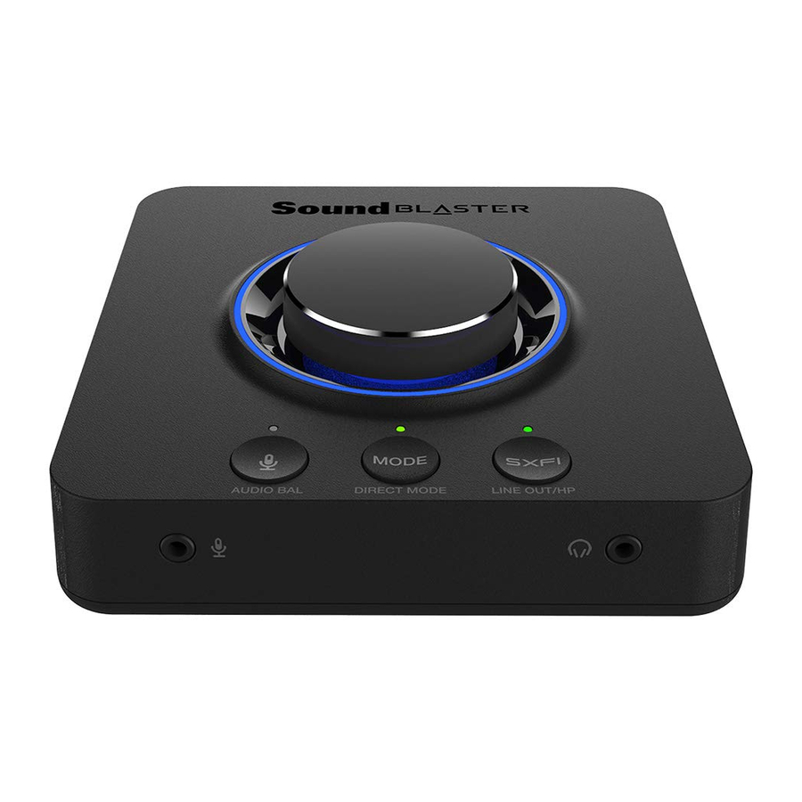 Creative Sound Blaster X3 - External USB DAC and Amp Sound Card Manual