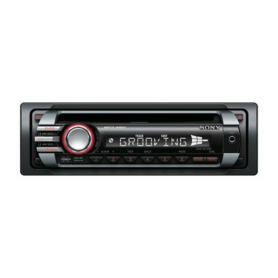 Sony CDX-GT385 Car Stereo Receiver Manuals