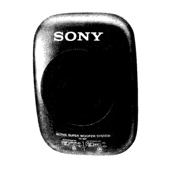 Sony XS-AW1 Service Manual