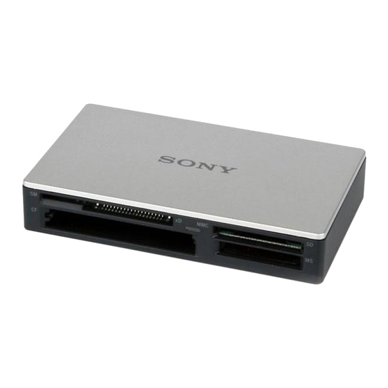 Sony MRW62E - USB 2.0 Flash Memory Card Reader Manuals