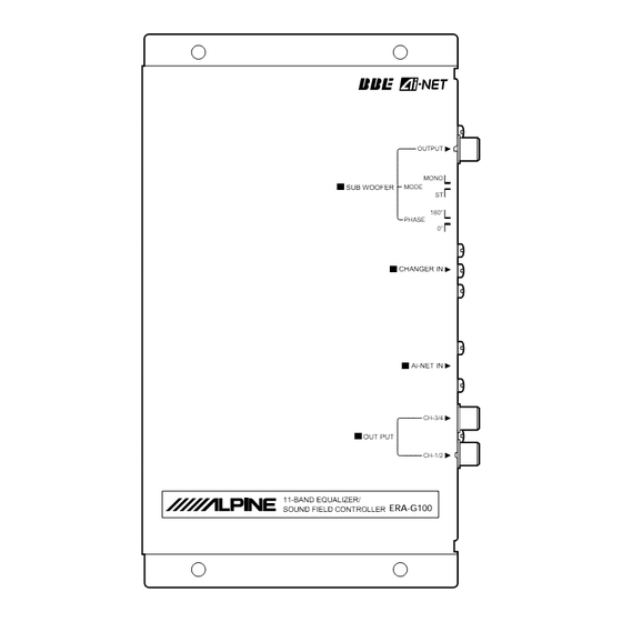 Alpine ERA-G100 Owner's Manual