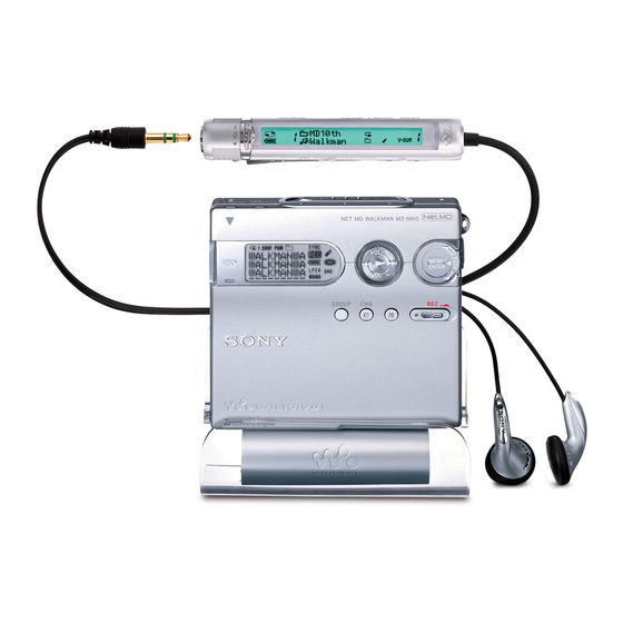 Sony Walkman MZ-N910 Operating Instructions Manual