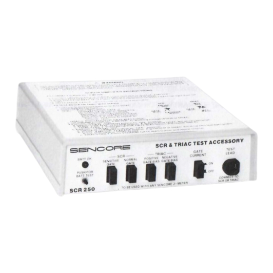 Sencore SCR250 Operation And Application Manual