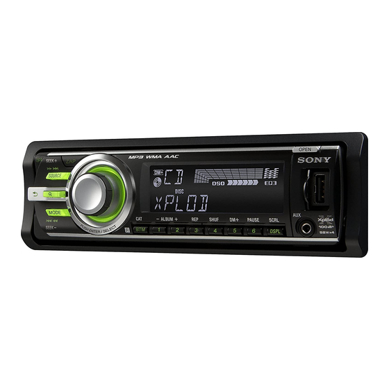 Sony GT630UI - CDX Radio / CD Operating Instructions Manual