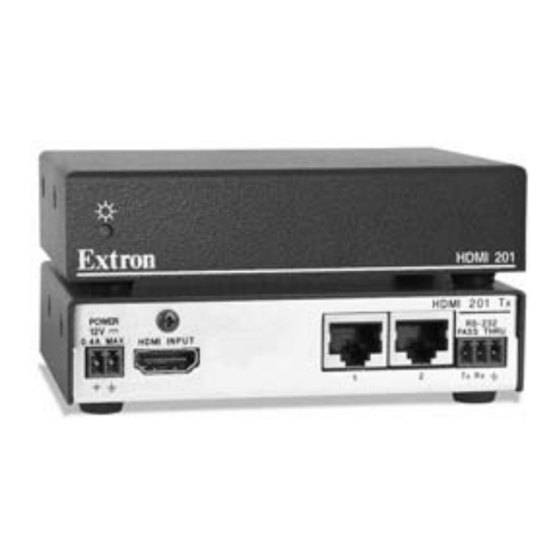 EXTRON ELECTRONICS DIGITAL VIDEO TRANSMITTER AND RECEIVER HDMI 201 TX/RX USER MANUAL Pdf